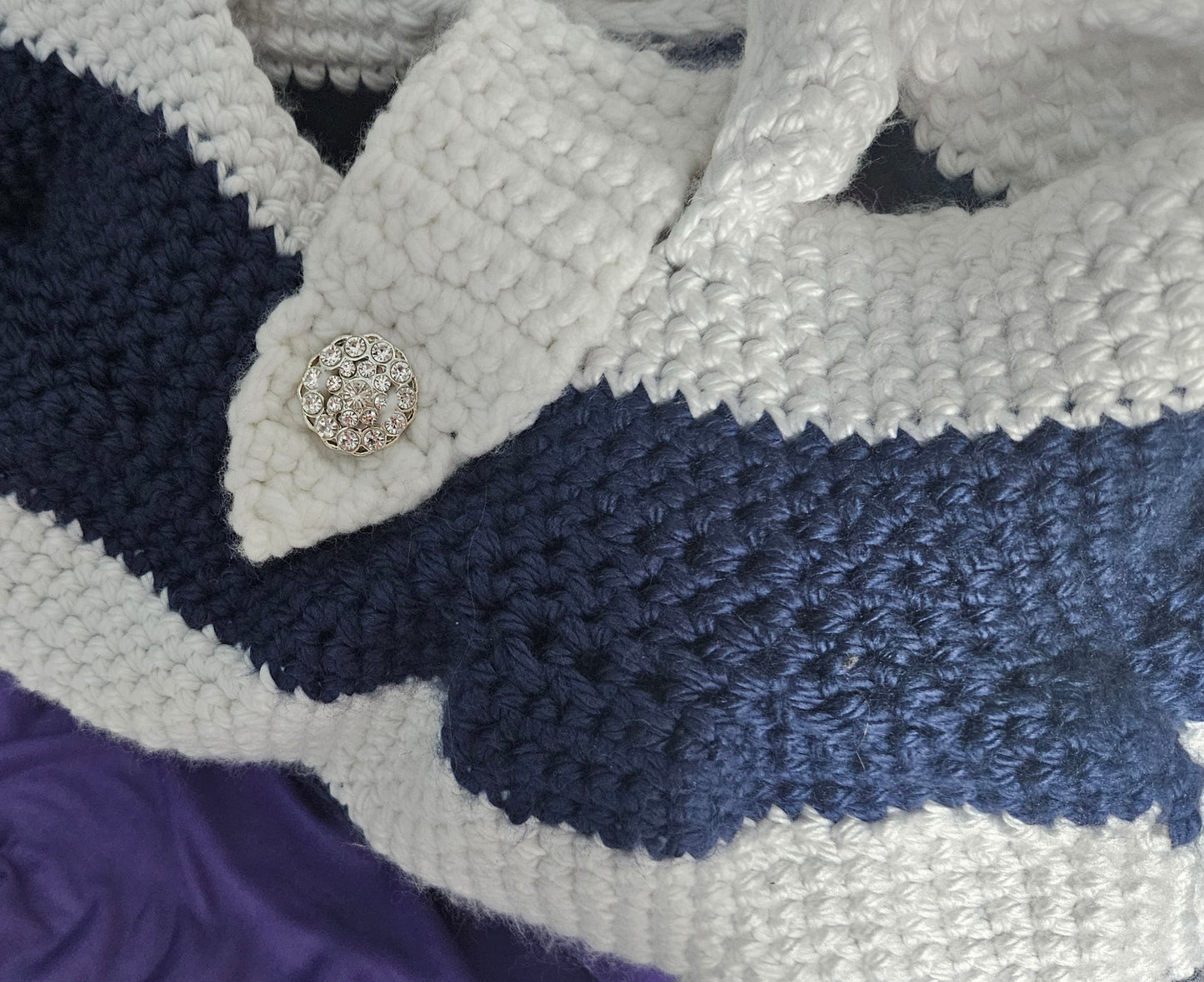 Blue and White Carpet Bag Purse