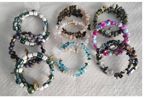 Purple Jasper Memory Wire Bracelet