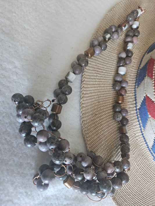 Jasper and Crochet Necklace