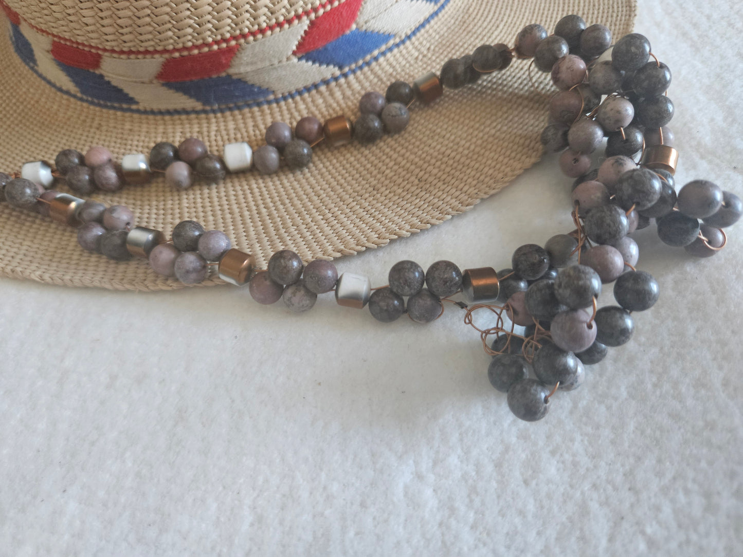 Jasper and Crochet Necklace