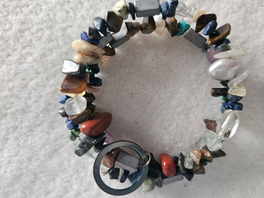 Multi Stone Memory Wire Bracelet