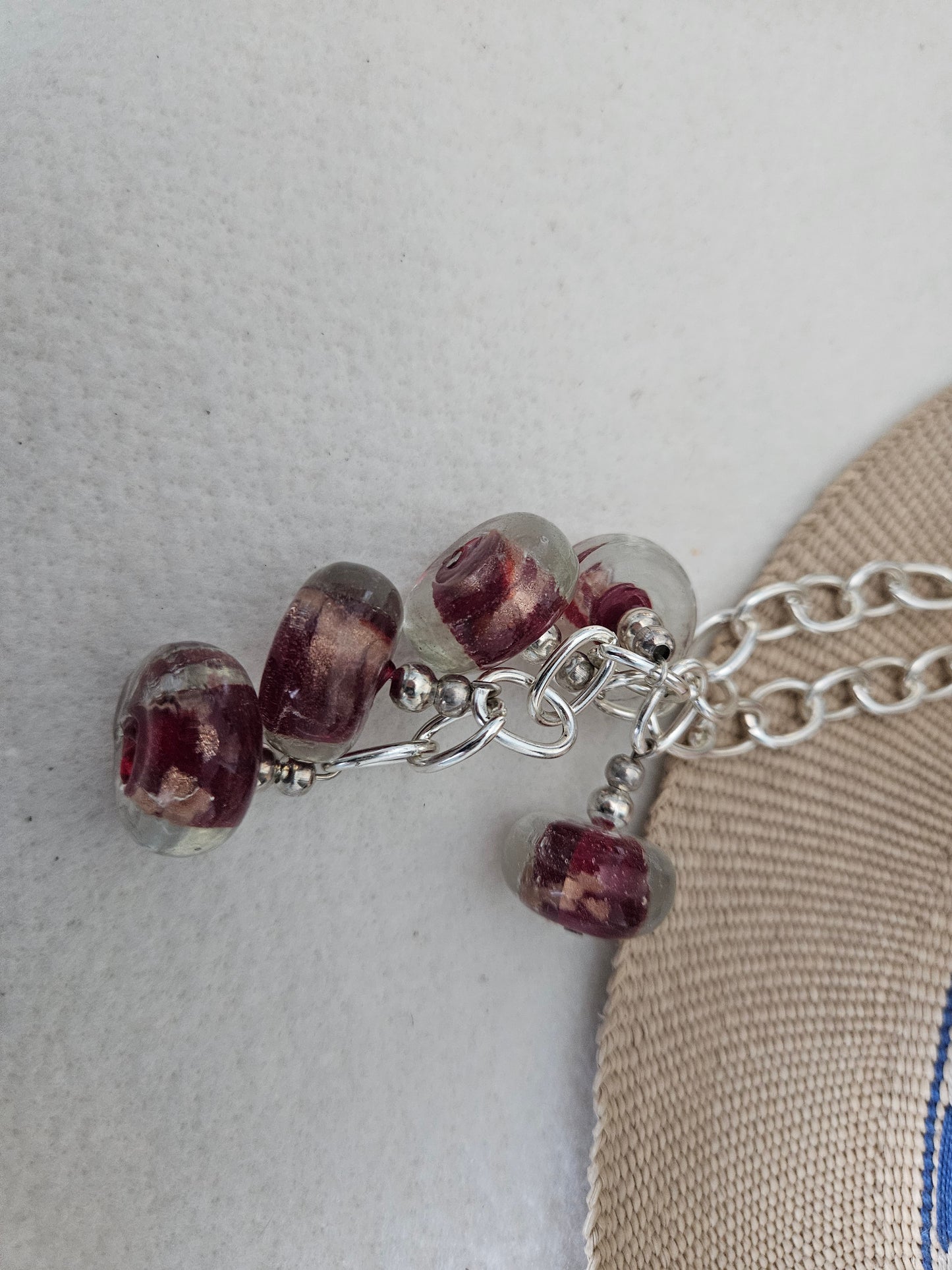 Murano Glass Nuggets with Chain Necklace