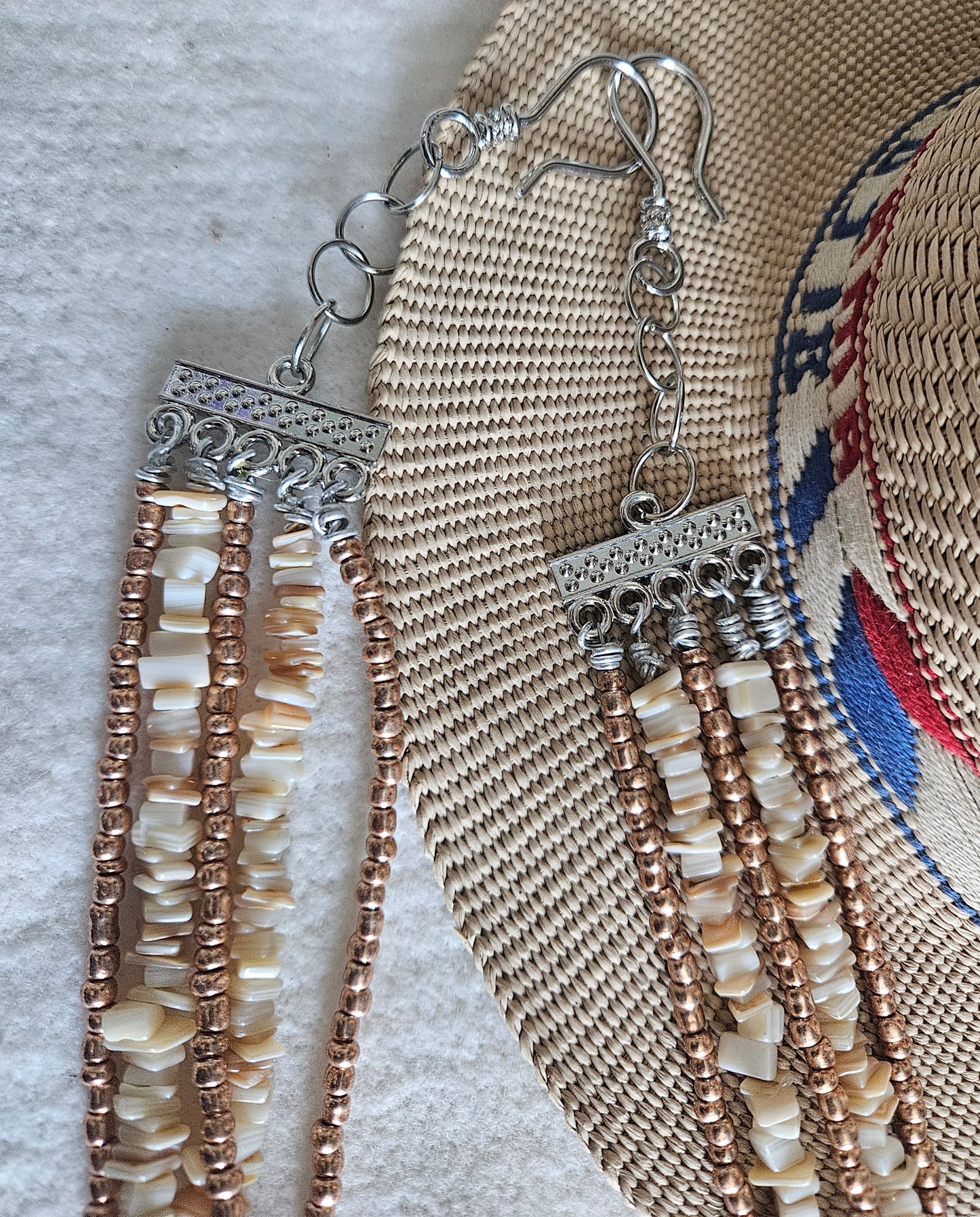 Multi Strand White Coral and Gold Bead Necklace