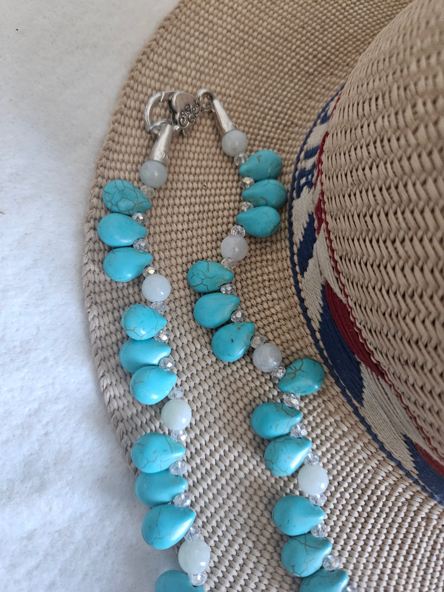 Denim Blue Feldspar and Cross Necklace