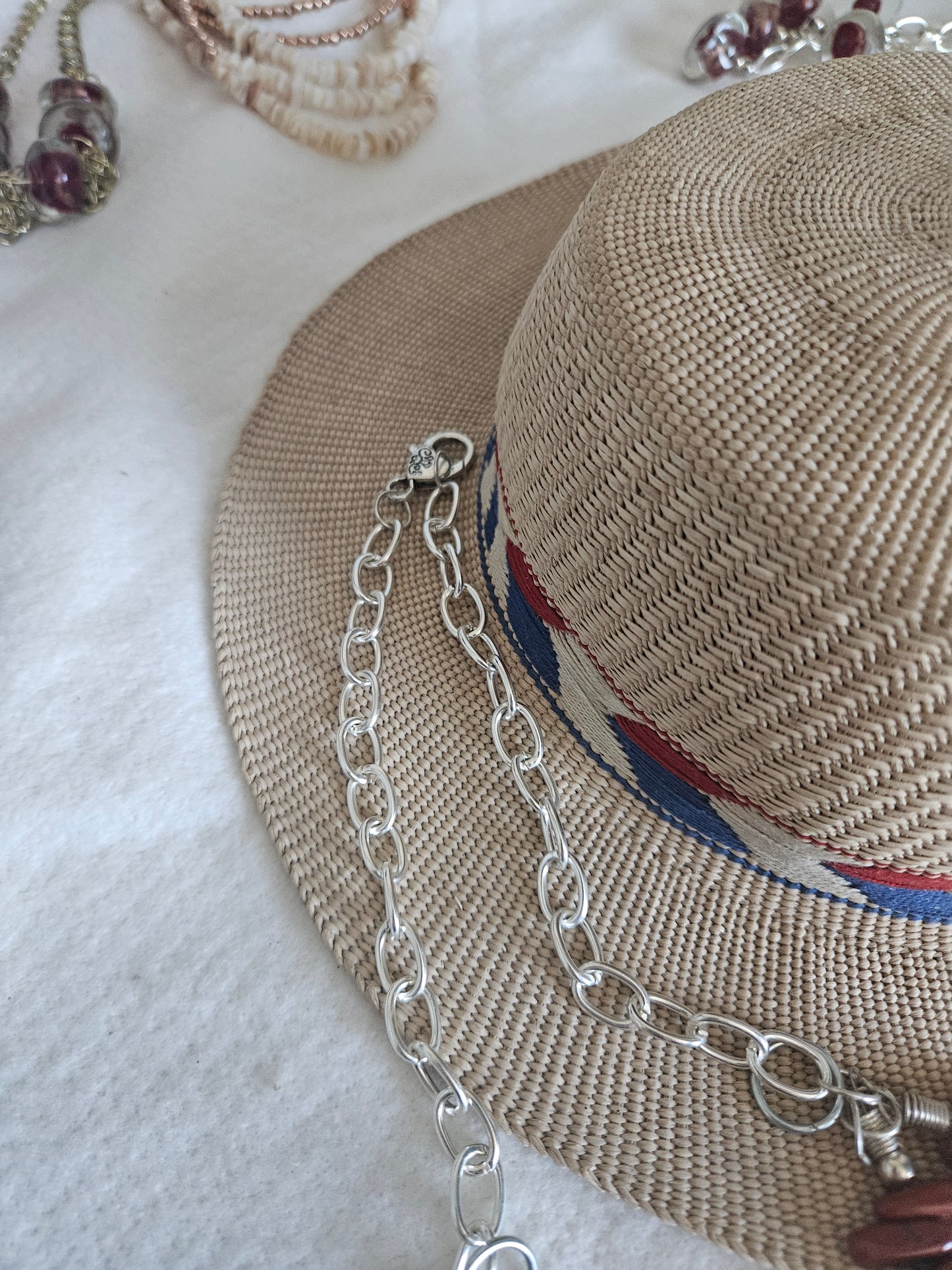 Red Coral and Chain Necklace